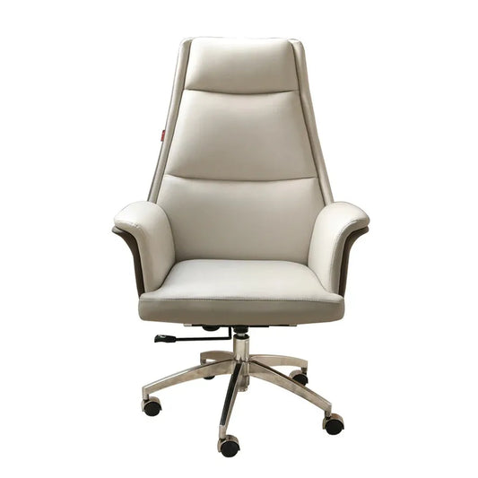 JMT-354698 Ergonomic High Back Swivel Office Chair in Leather with Wheels for Enhanced Comfort and Support