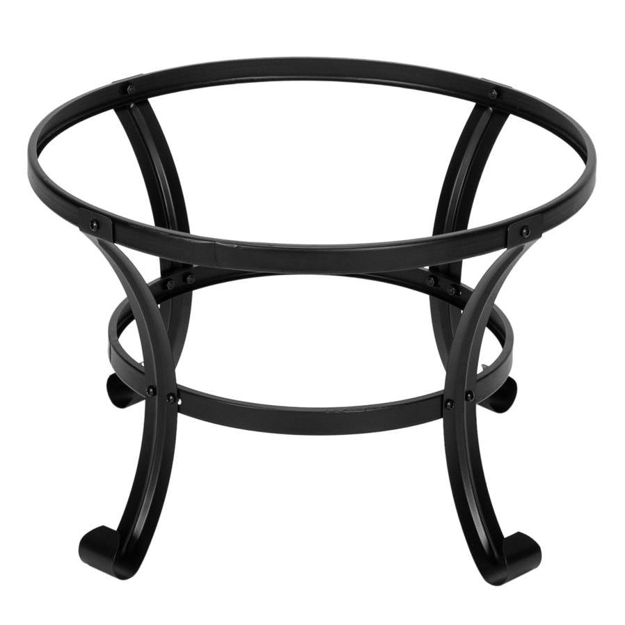 JMT-354826 22in Black Wrought Iron Round Firewood Brazier with Bent Legs