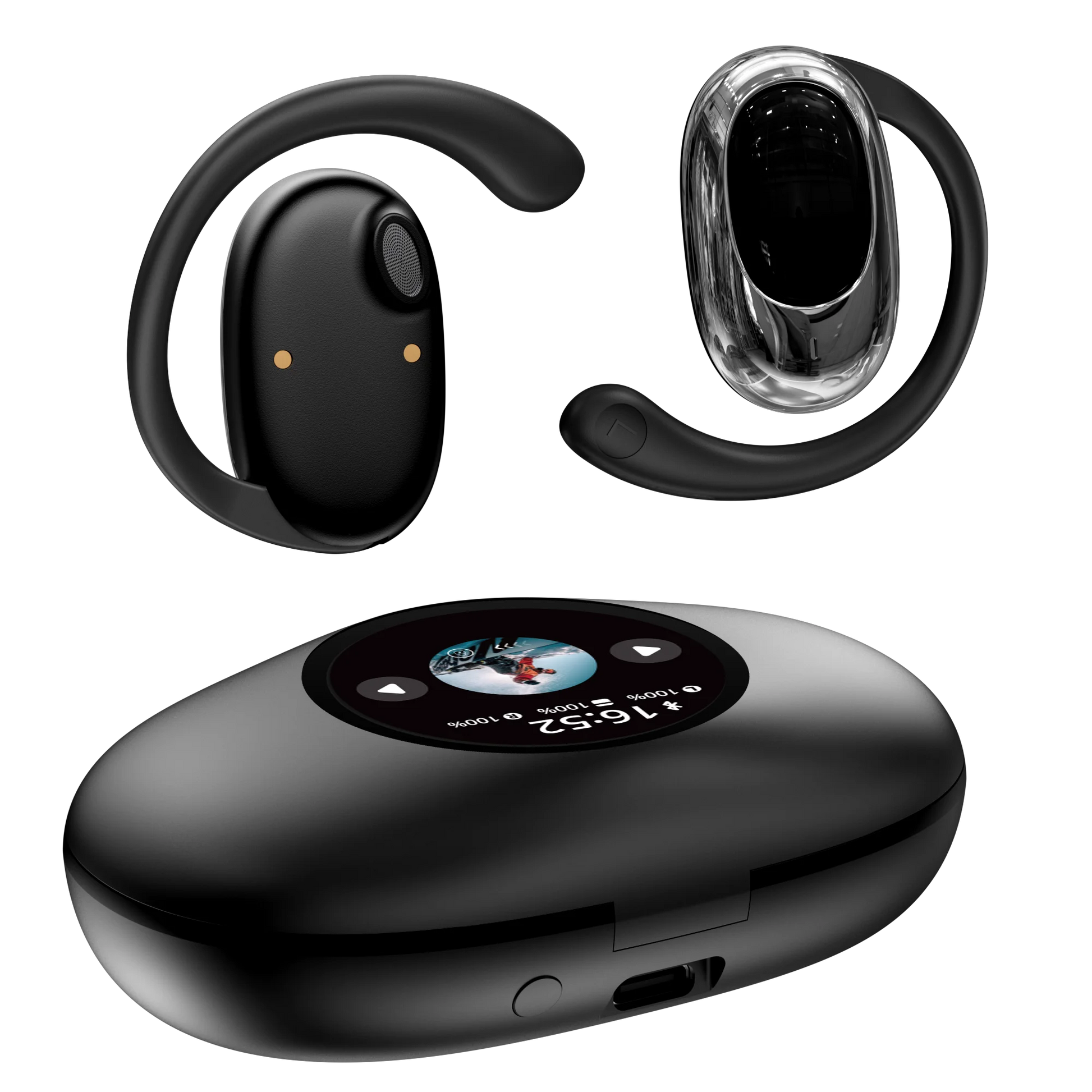 JMT-354954 YX39 Digital Smart Screen Noise Cancelling Wireless Headphones with LED Battery Indicator and ENC Technology
