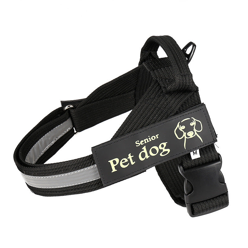 JMT-355274 Adjustable Nylon Dog Leash and Chest Harness in Blue, Black, and Red - Multiple Sizes Available