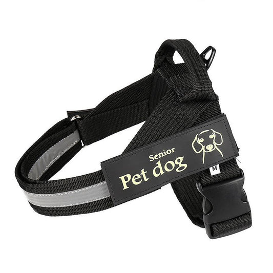 JMT-355274 Adjustable Nylon Dog Leash and Chest Harness in Blue, Black, and Red - Multiple Sizes Available