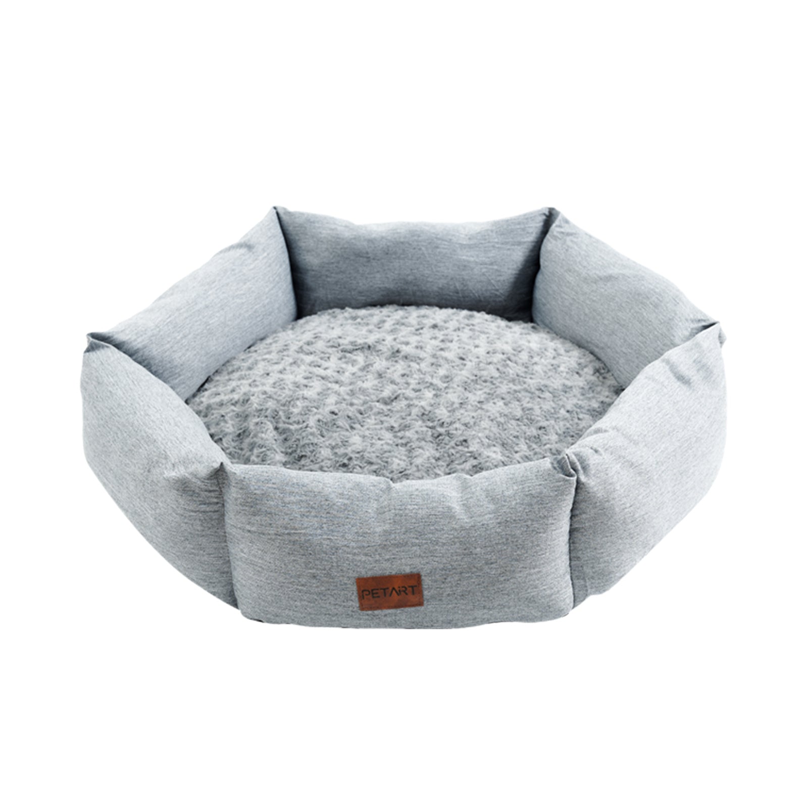 JMT-355402 Rose Velvet Hexagonal Dog Bed - Soft Plush Sofa for Small, Medium, and Large Dogs
