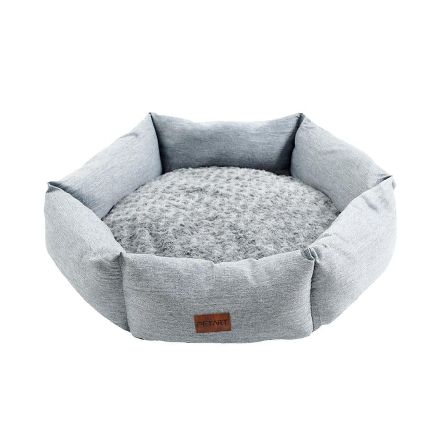 JMT-355402 Rose Velvet Hexagonal Dog Bed - Soft Plush Sofa for Small, Medium, and Large Dogs