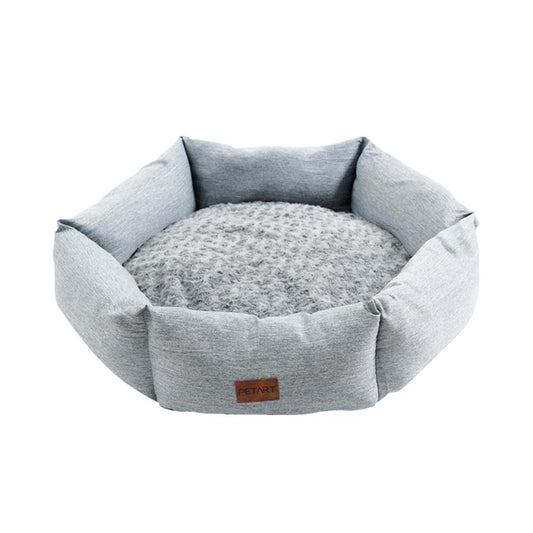 JMT-355402 Rose Velvet Hexagonal Dog Bed - Soft Plush Sofa for Small, Medium, and Large Dogs