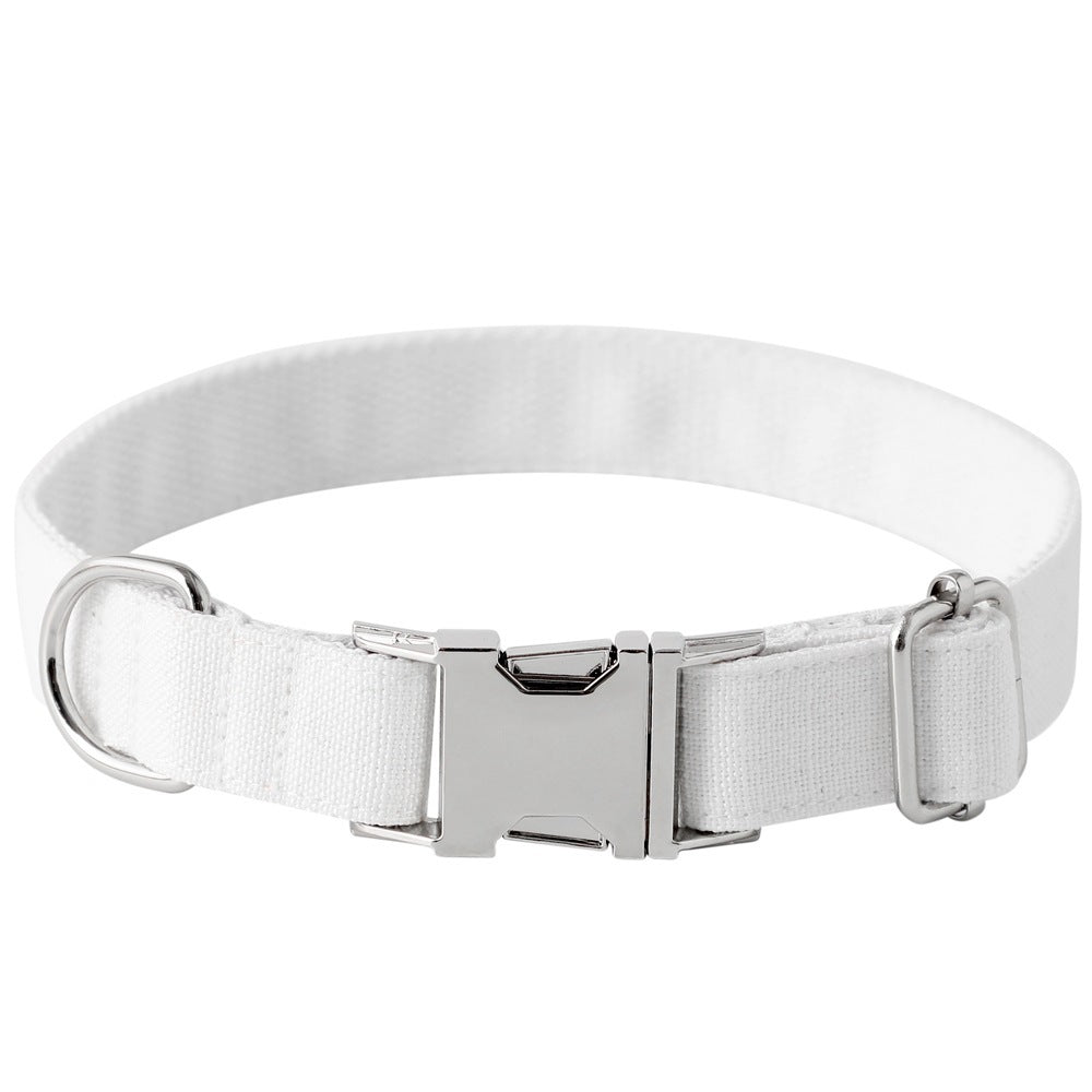 JMT-355594 Stylish White Polyester Pet Bow Knot Collar with Adjustable Sizes for Dogs