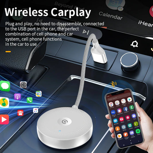 JMT-355594 Wireless Carplay Adapter for iOS - Universal USB Dongle for Seamless Connection
