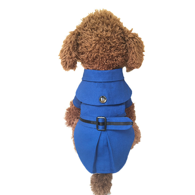 JMT-355850 Stylish Cotton Cloak Trench Coat for Pets - Casual British-Inspired Design
