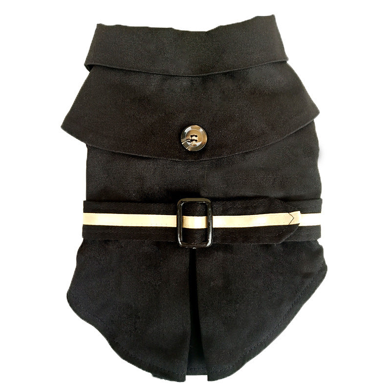 JMT-355850 Stylish Cotton Cloak Trench Coat for Pets - Casual British-Inspired Design