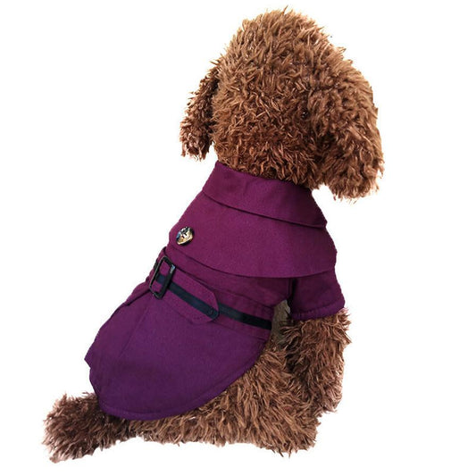JMT-355850 Stylish Cotton Cloak Trench Coat for Pets - Casual British-Inspired Design