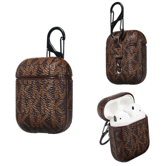 JMT-355914 Leather Letter Bluetooth Headset Compatible with iPhone Models - Hardshell Design in Black, Brown, White, Off-white, and Red