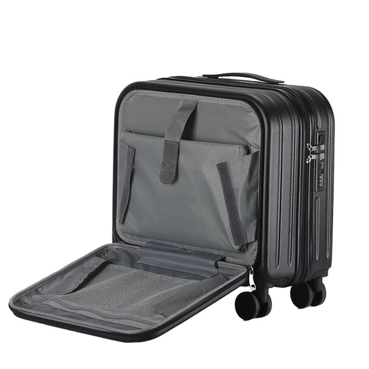 JMT-355978 Compact 18-Inch Expandable Suitcase with Integrated Laptop Stand and Wheels for Travel