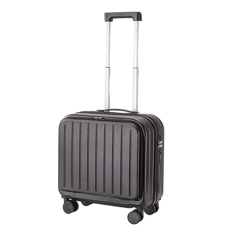 JMT-355978 Compact 18-Inch Expandable Suitcase with Integrated Laptop Stand and Wheels for Travel