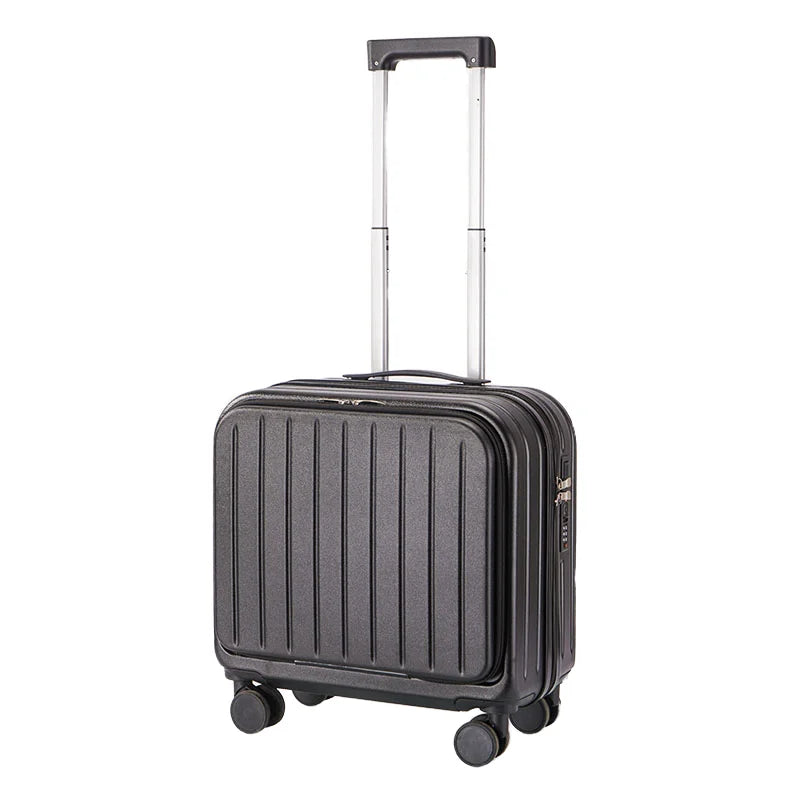 JMT-355978 Compact 18-Inch Expandable Suitcase with Integrated Laptop Stand and Wheels for Travel