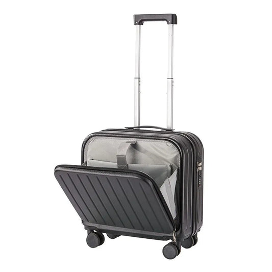 JMT-355978 Compact 18-Inch Expandable Suitcase with Integrated Laptop Stand and Wheels for Travel