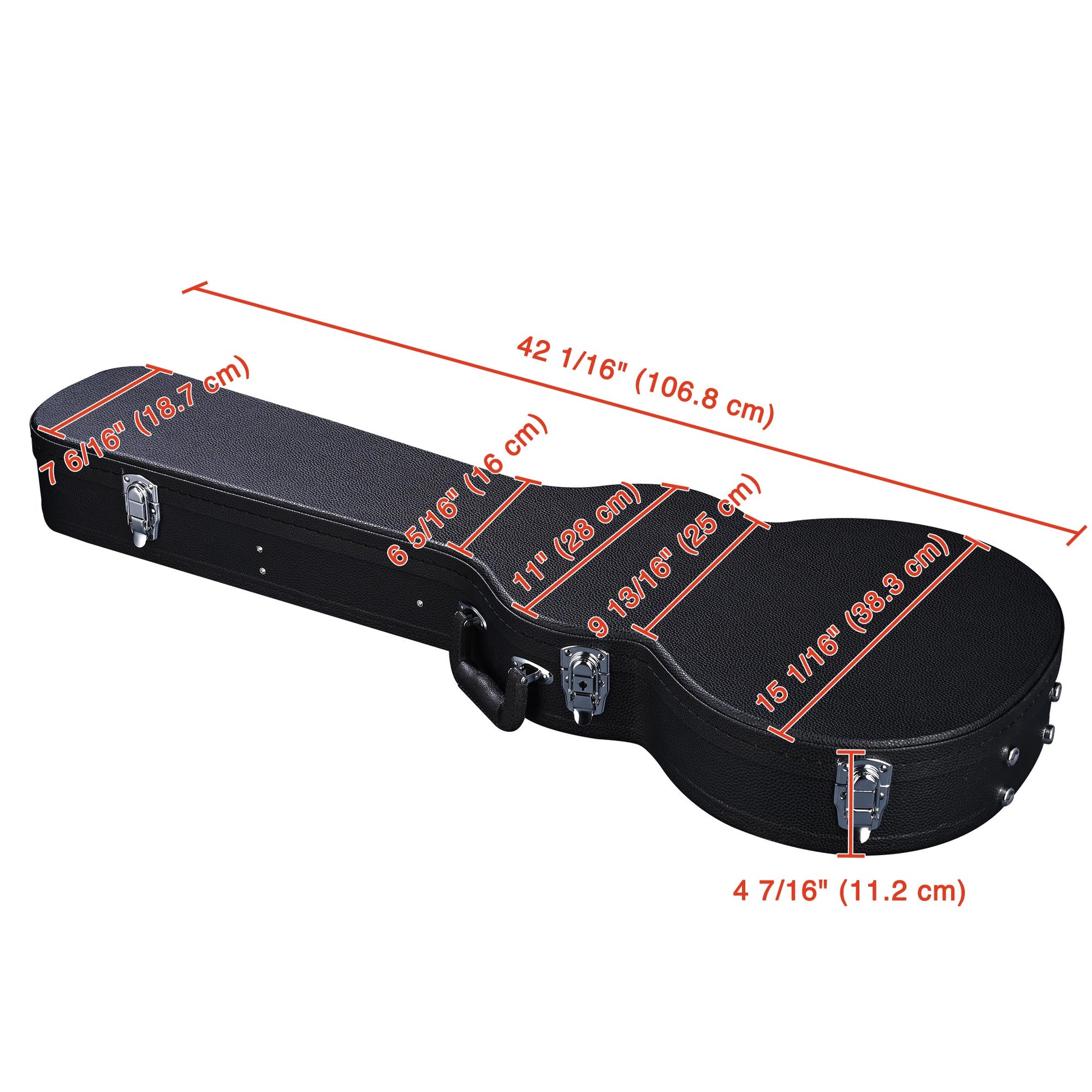 JMT-355978 Hard Plywood Folk Guitar Case Wrapped in Durable PU Leather