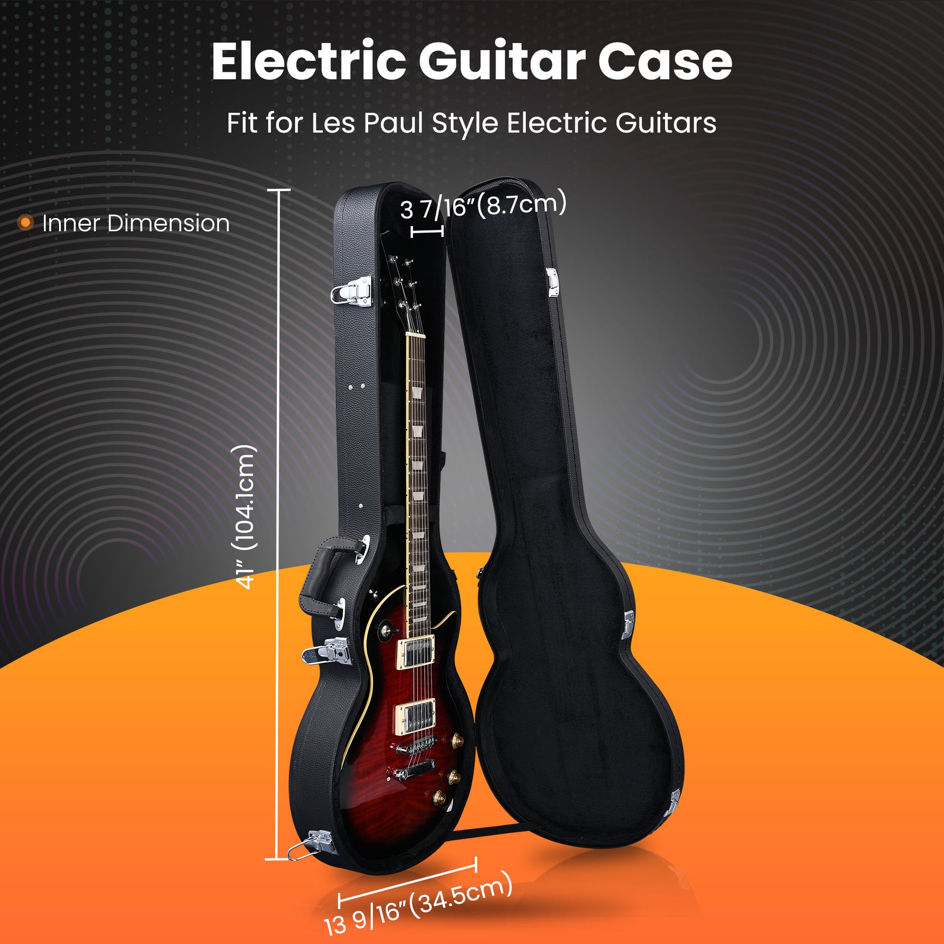 JMT-355978 Hard Plywood Folk Guitar Case Wrapped in Durable PU Leather