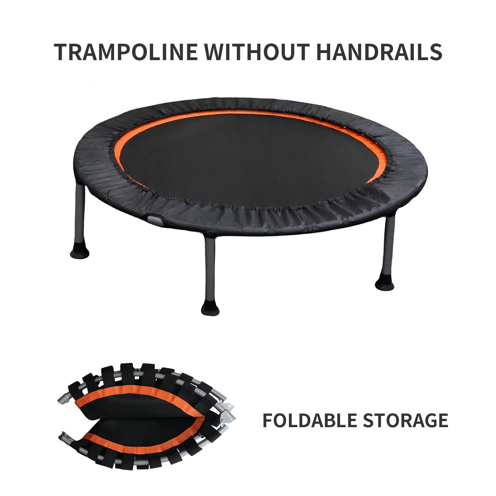 JMT-356170 Folding Mini Fitness Trampoline with Adjustable Handles for Indoor and Outdoor Workouts