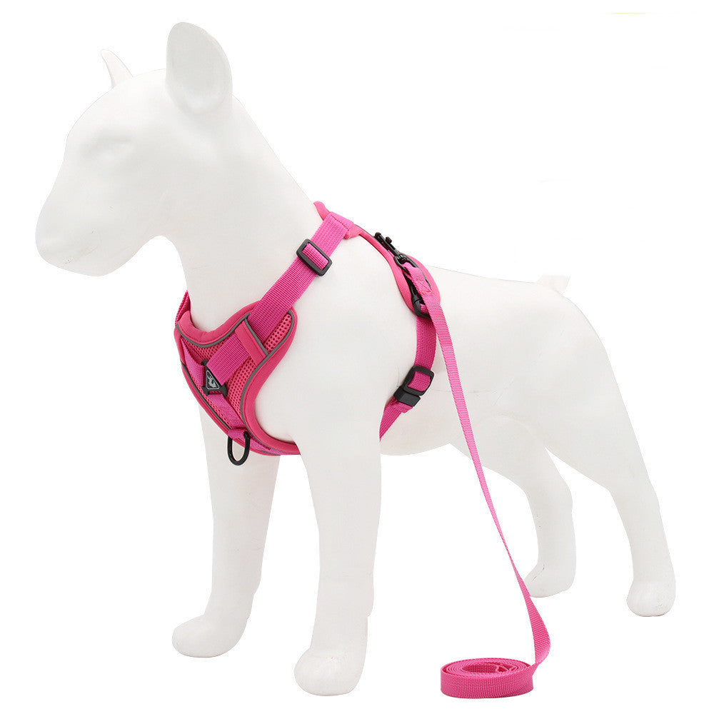 JMT-356426 Reflective Nylon Dog Harness - Adjustable Sizes S, M, L, XL - Durable Polyester Material for Comfortable Fit