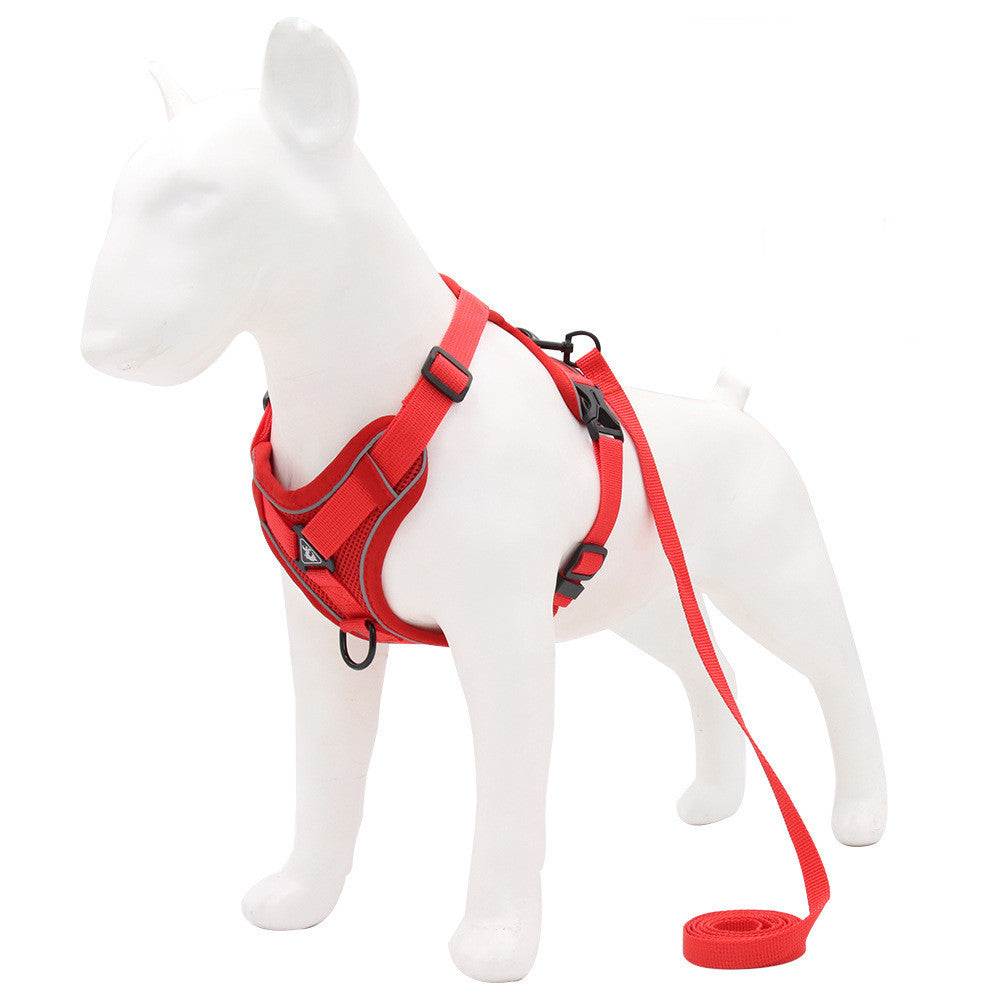 JMT-356426 Reflective Nylon Dog Harness - Adjustable Sizes S, M, L, XL - Durable Polyester Material for Comfortable Fit