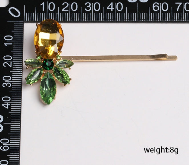 JMT-356618 European & American Style Micro-inlaid Zircon Fruit Bee Hairpin in Pink Crystal