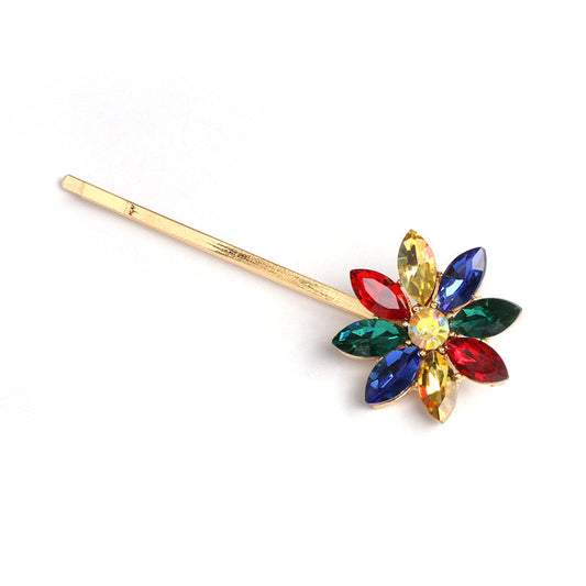 JMT-356618 European & American Style Micro-inlaid Zircon Fruit Bee Hairpin in Pink Crystal