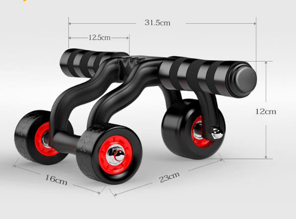 JMT-357322 Three-Wheel Abdominal Roller for Core Strength and Toning