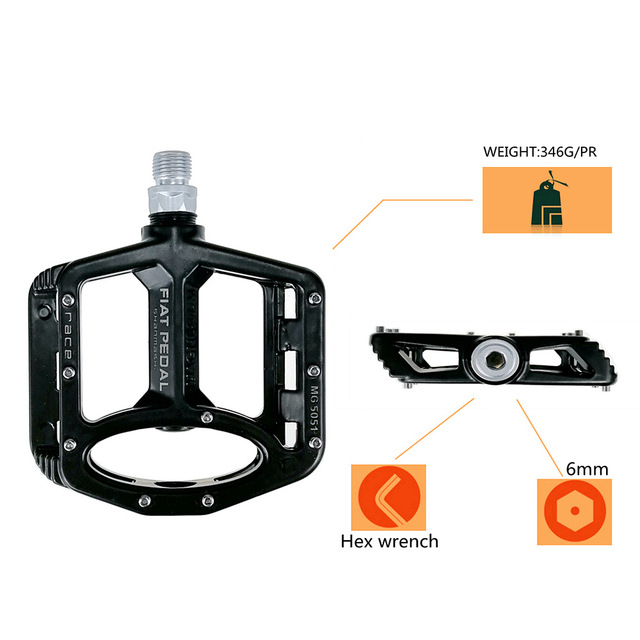JMT-357450 Lightweight Magnesium Alloy Mountain Bike Flat Pedals for Enhanced Performance
