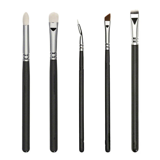 JMT-357514 15-Piece Black Makeup Brush Set with Wooden Handles and Artificial Fiber Bristles