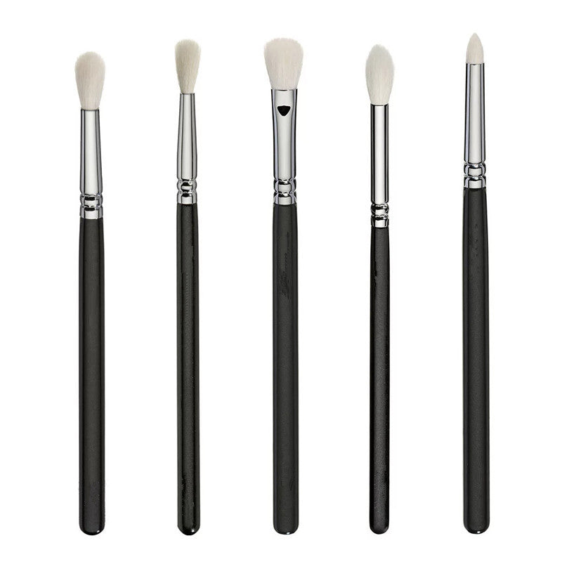 JMT-357514 15-Piece Black Makeup Brush Set with Wooden Handles and Artificial Fiber Bristles