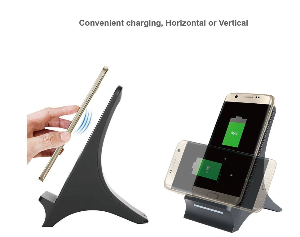JMT-357578 Wireless Fast Charger with Cooling Fan and Adjustable Stand for Qi-Enabled Devices