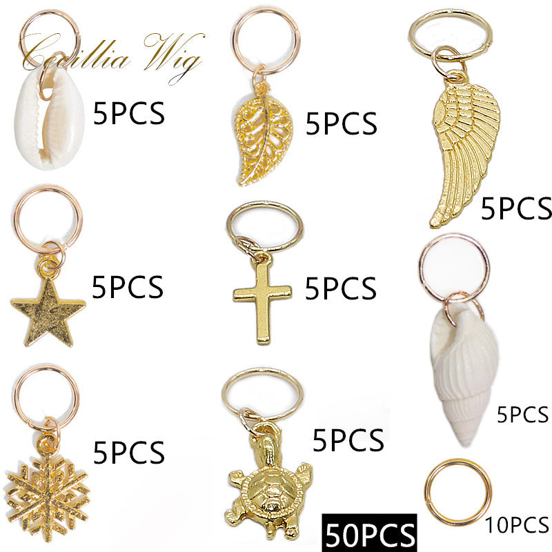 JMT-357770 Casual Metal Round Buckle Hair Loop for Dirty Braid Styles in Gold and Silver