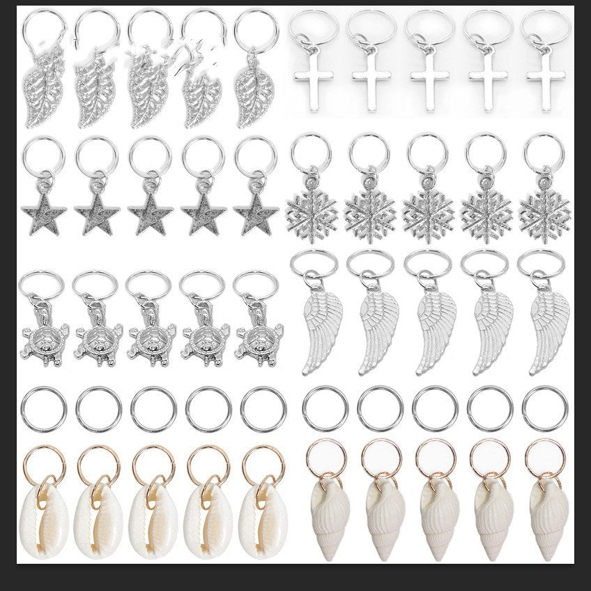 JMT-357770 Casual Metal Round Buckle Hair Loop for Dirty Braid Styles in Gold and Silver