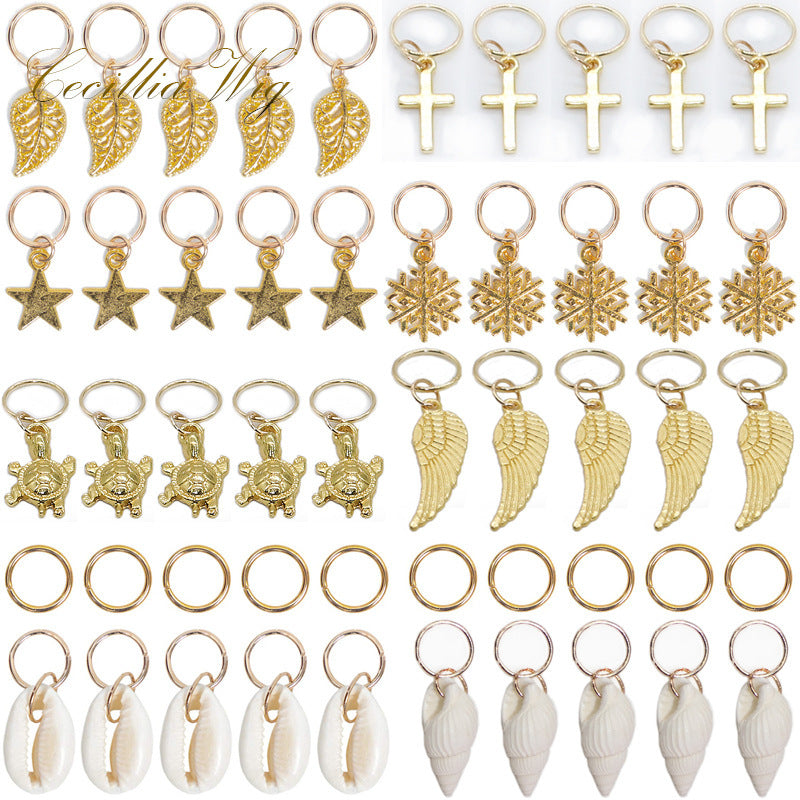 JMT-357770 Casual Metal Round Buckle Hair Loop for Dirty Braid Styles in Gold and Silver