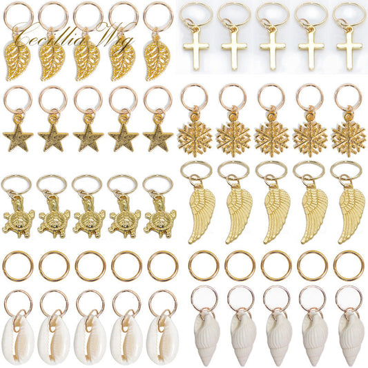 JMT-357770 Casual Metal Round Buckle Hair Loop for Dirty Braid Styles in Gold and Silver