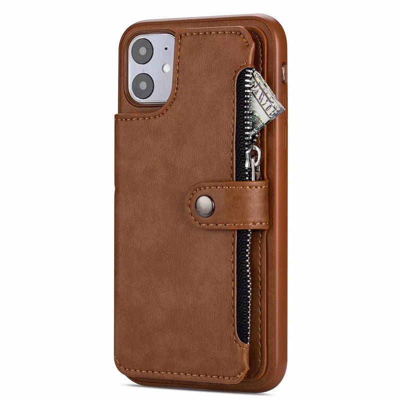 JMT-357770 Magnetic Buckle Flip Cover for iPhone 11, 11 Pro, 11 Pro Max - Stylish Imitation Leather Wallet Case