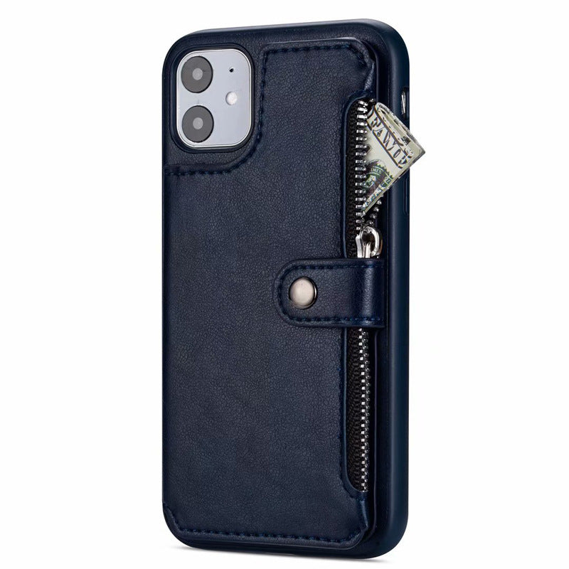 JMT-357770 Magnetic Buckle Flip Cover for iPhone 11, 11 Pro, 11 Pro Max - Stylish Imitation Leather Wallet Case