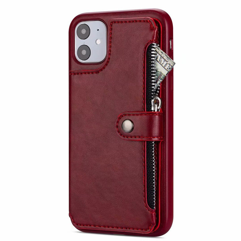 JMT-357770 Magnetic Buckle Flip Cover for iPhone 11, 11 Pro, 11 Pro Max - Stylish Imitation Leather Wallet Case