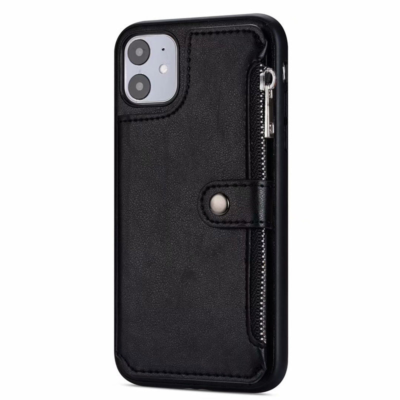 JMT-357770 Magnetic Buckle Flip Cover for iPhone 11, 11 Pro, 11 Pro Max - Stylish Imitation Leather Wallet Case