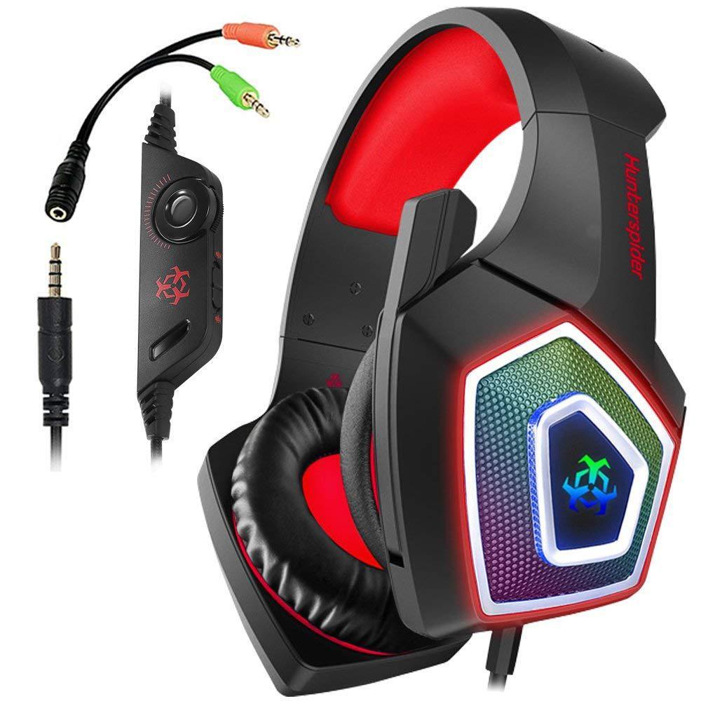 JMT-357898 RGB Wired Gaming Headset with Protein-Like Ear Muffs and Microphone, Model V-1 Plus