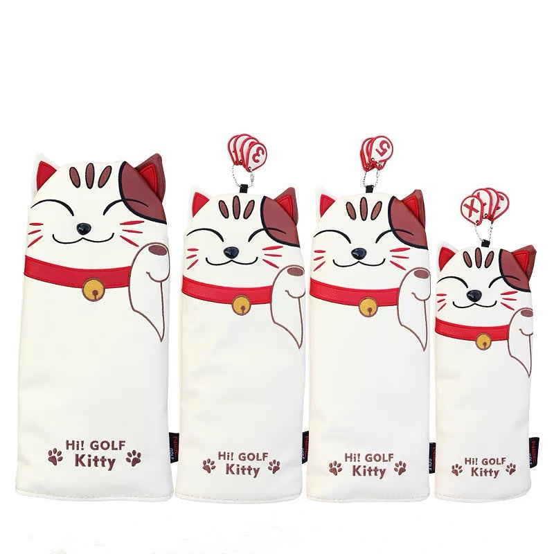 JMT-358090 Lucky Cat Golf Wood Club Head Cover - Stylish Protection for Your Clubs