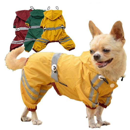 JMT-358154 Waterproof Reflective Raincoat for Dogs and Cats, Lightweight and Compact, Available in Sizes XS-XXL