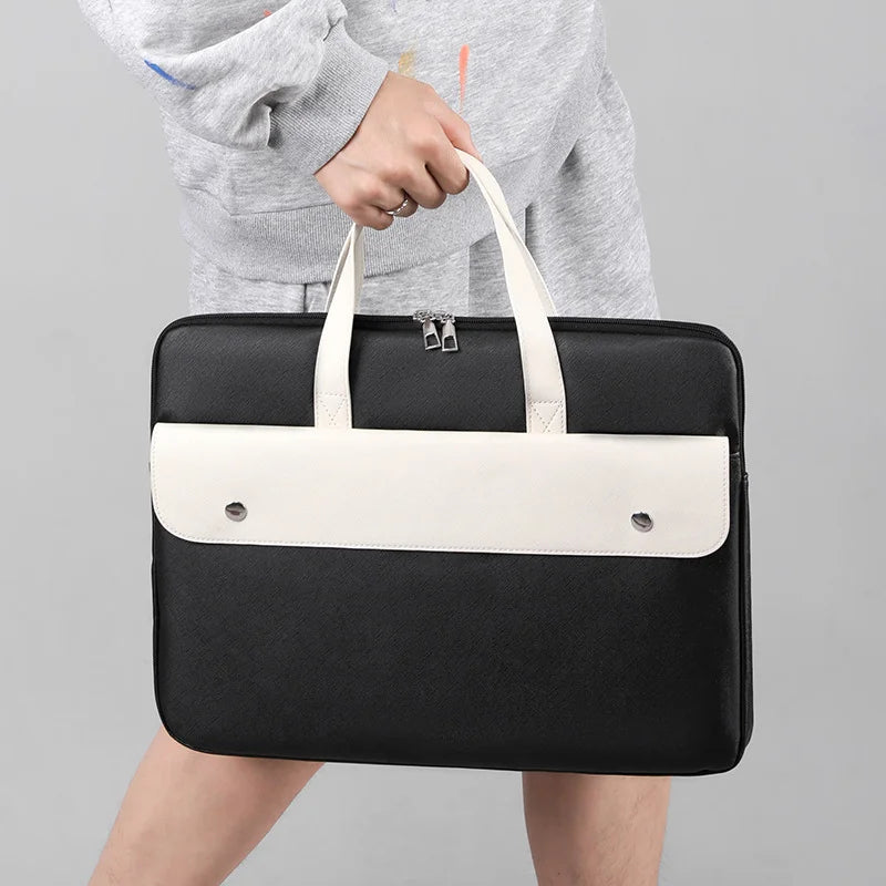 JMT-358218 15.6-Inch PU Leather Tote Briefcase for Women - Large Capacity Business Laptop Bag