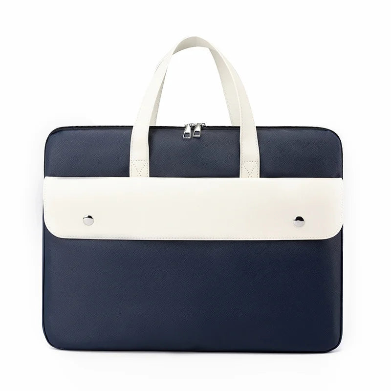 JMT-358218 15.6-Inch PU Leather Tote Briefcase for Women - Large Capacity Business Laptop Bag