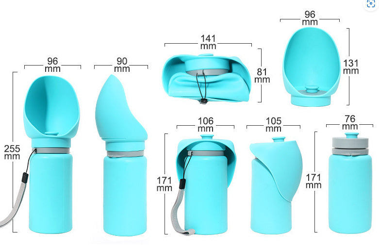 JMT-358410 Portable Folding Silicone Pet Water Bottle for Dogs and Cats - Leak-Proof Travel Cup, 550ml Capacity