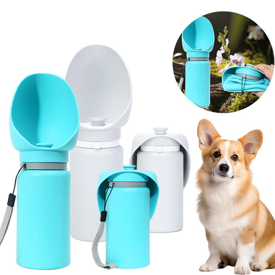 JMT-358410 Portable Folding Silicone Pet Water Bottle for Dogs and Cats - Leak-Proof Travel Cup, 550ml Capacity