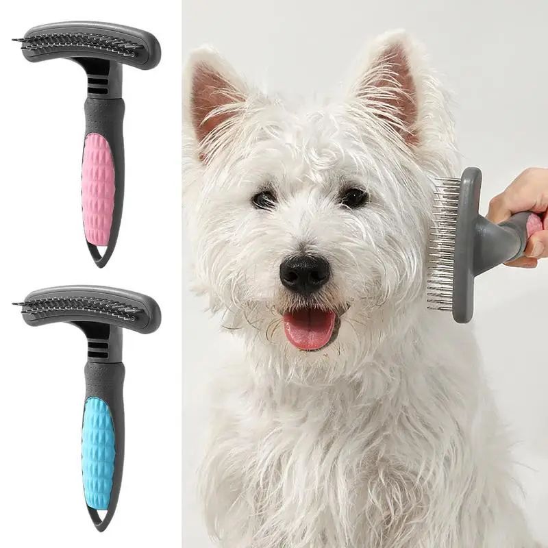 JMT-358474 Grooming Comb for Pets - Ergonomic Hair Removal Tool for Cats and Dogs, Rustproof Stainless Steel and ABS Design
