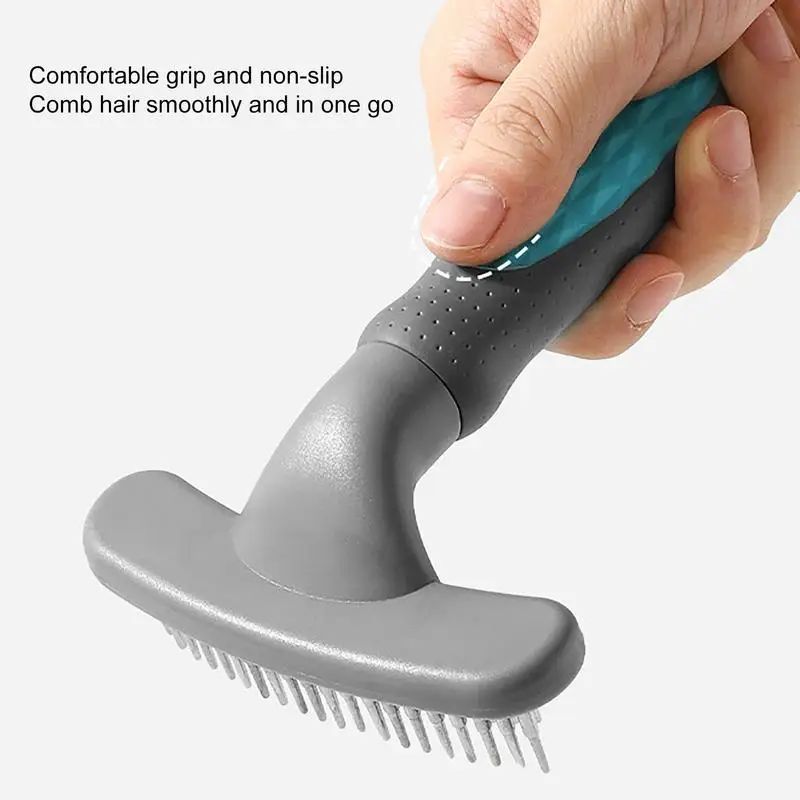 JMT-358474 Grooming Comb for Pets - Ergonomic Hair Removal Tool for Cats and Dogs, Rustproof Stainless Steel and ABS Design