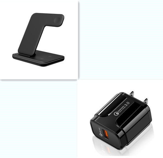 JMT-358730 3-in-1 Wireless Charger Station for Qi-Enabled Devices, Compatible with Mobile Phones, Smartwatches, and Headphones
