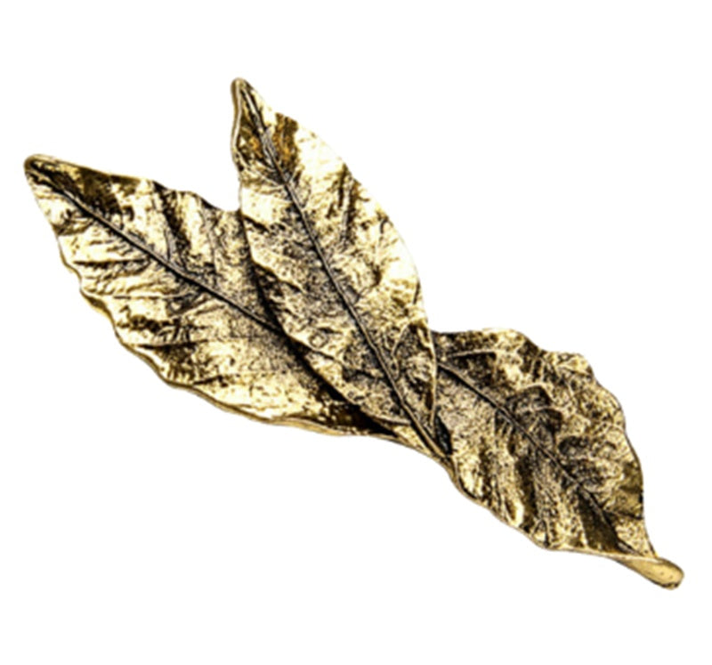 JMT-358922 Retro Leaf Design Hairpin for Women - Korean Style Bangs Clip