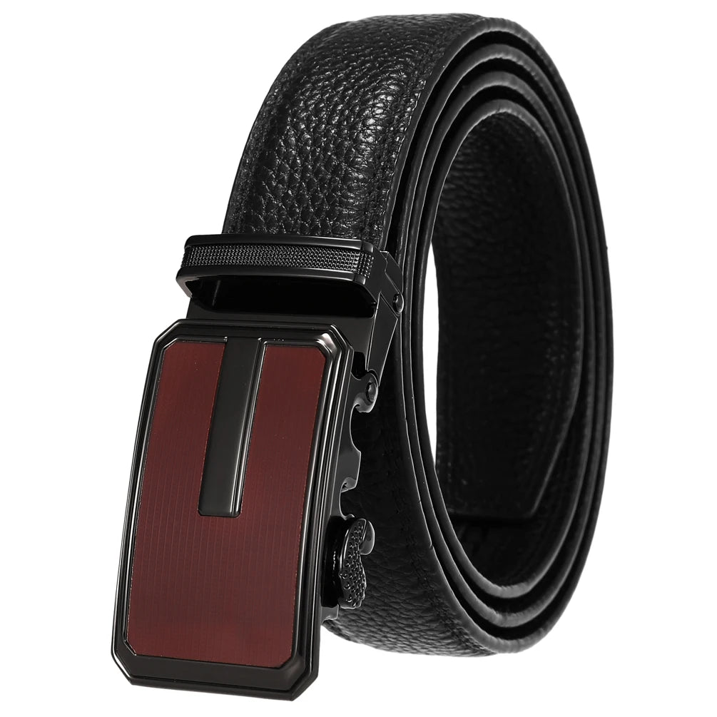 JMT-358986 Automatic Buckle Leather Belt for Men - Adjustable Fit, Premium Quality Craftsmanship